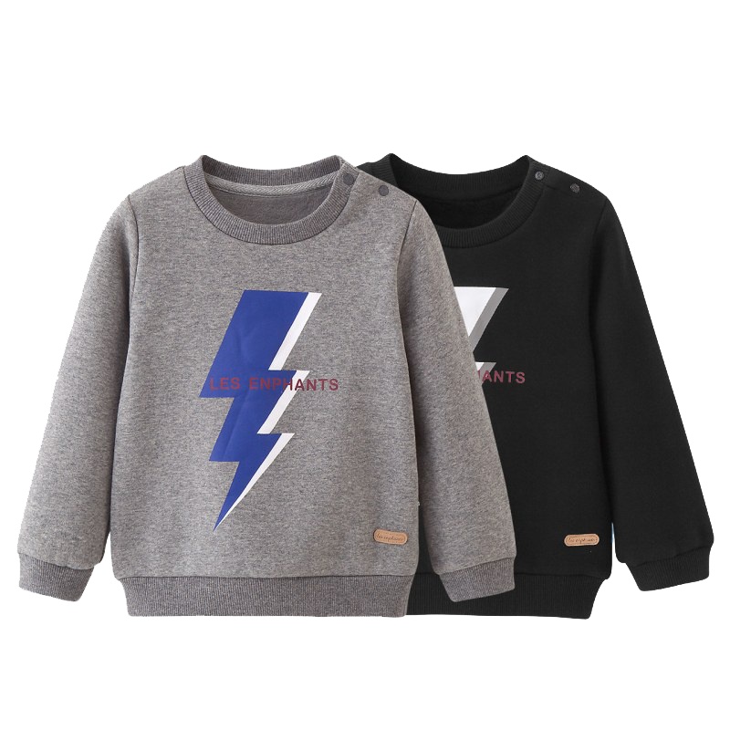 丽婴房童装男童卫衣冬装儿童薄绒打底衫宝宝宽松长袖T恤