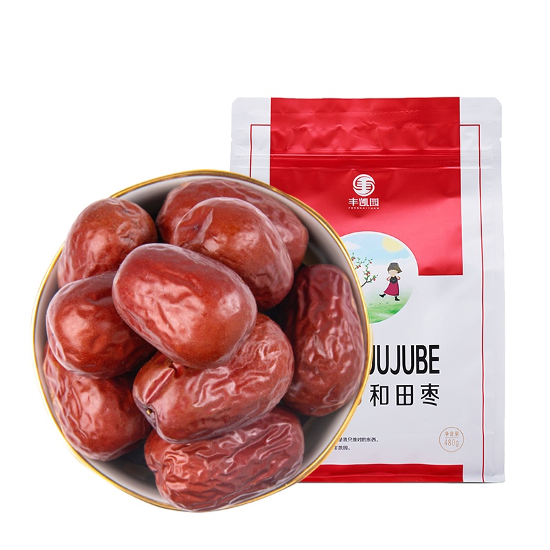 新疆和田大枣 480g/袋装 大红枣子新鲜特产干果茶 苏宁自营 买2送1 丰凯园实业