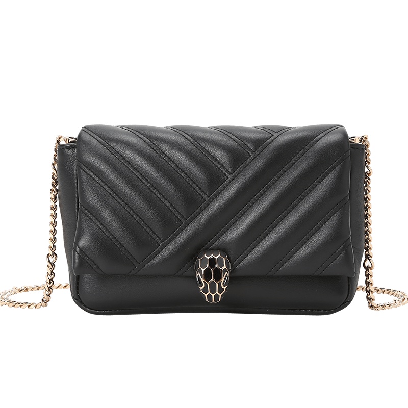 预售 BVLGARI 宝格丽 Serpenti Cabochon 单肩包 斜挎包 口盖包迷你 经典蛇头绗缝皮288755