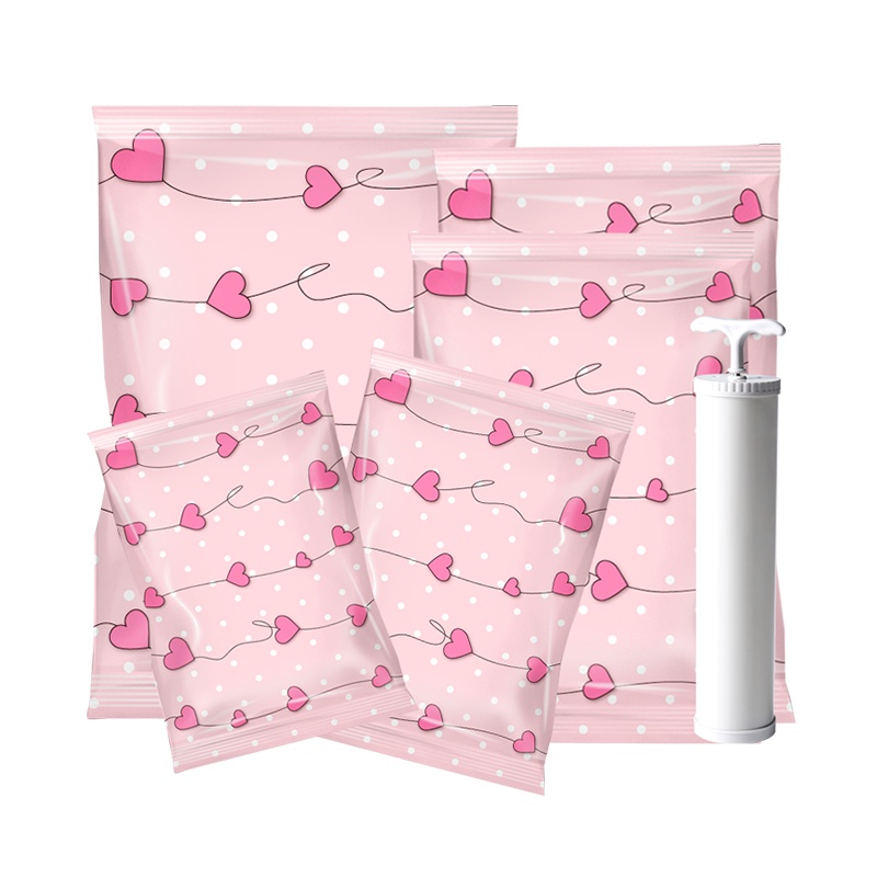 收纳博士心连心3特大4中2小套装送手泵压缩袋羽绒服真空密封袋装衣物的棉被子真空袋收纳袋