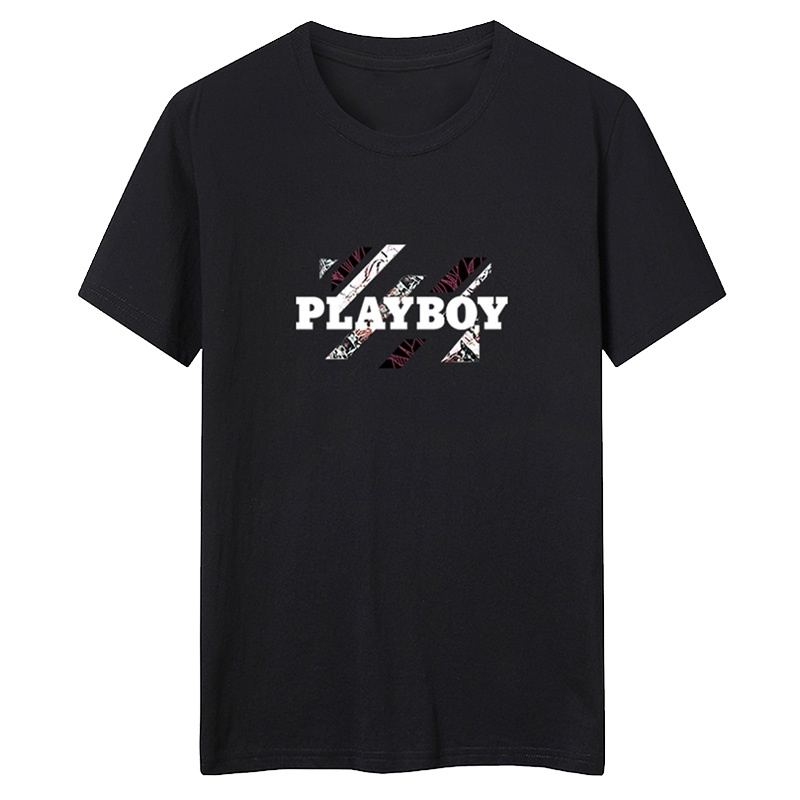 花花公子夏季短袖t恤男士宽松纯棉衣服春装潮流短袖