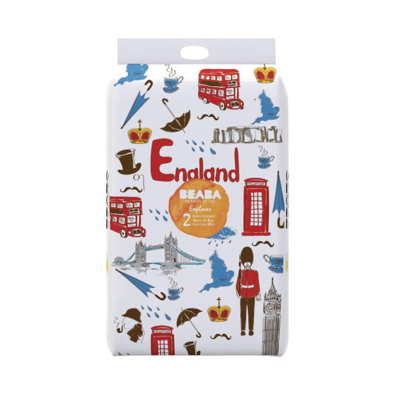 BEABA碧芭宝贝探险家婴儿纸尿裤S 56片 宝宝夜用干爽透气尿裤尿不湿