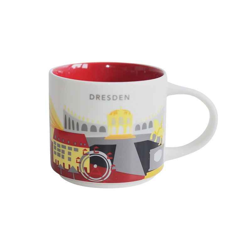 [德国德累斯顿]星巴克(Starbucks)Dresden德累斯顿城市主题陶瓷马克杯 414ml 星巴克杯子 德国进口