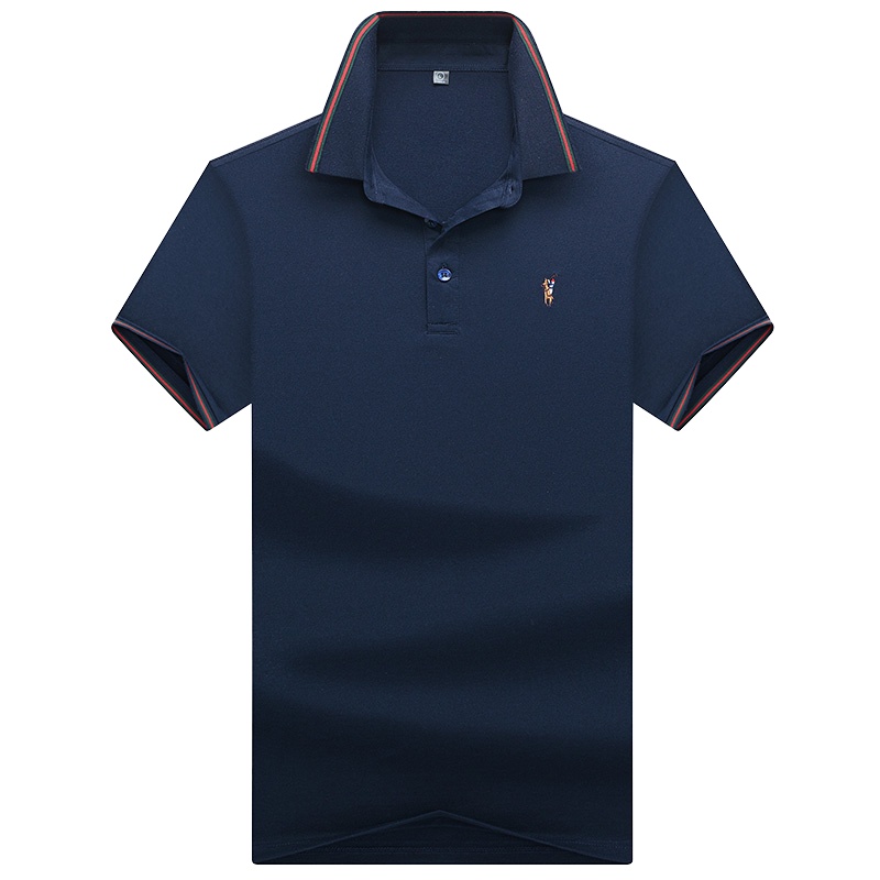 袋鼠(DAISHU)夏季男士清凉短袖T恤，胸前精致刺绣，领口撞色设计时尚潮流