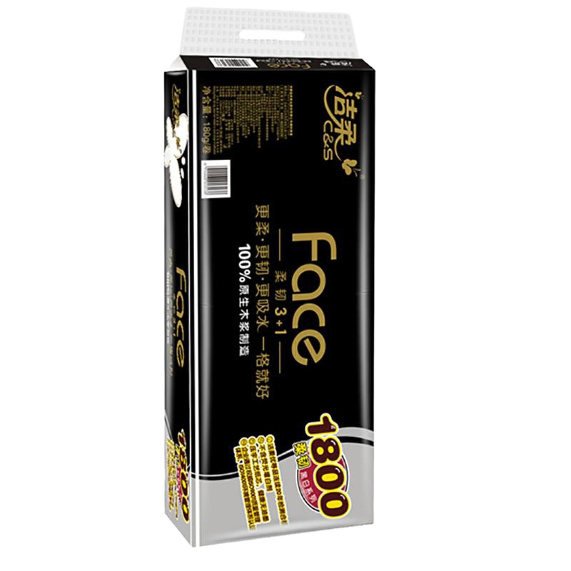 洁柔 有芯卷纸黑色装 180g/卷 10卷/提 6提/箱