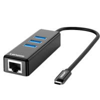 联想 C625 分线器 Type-C转RJ45 百兆网口+USB3.0*3 集线器扩展坞