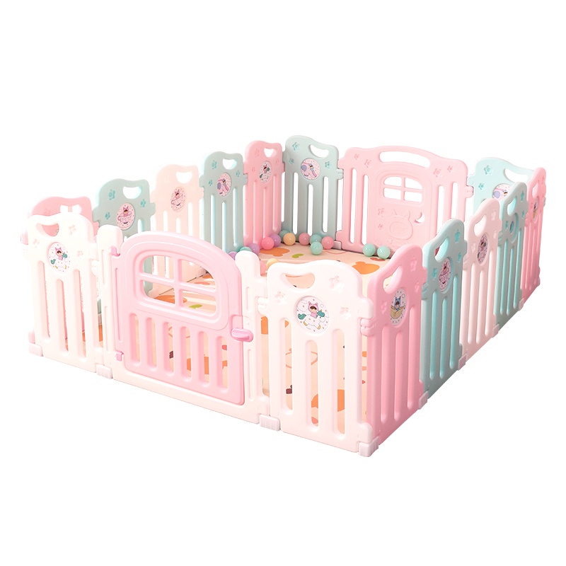 澳乐(AOLE-HW)婴儿童安全围栏 宝宝游戏围栏儿童防摔防护栏栅栏家用爬学步栏室内海洋球池 月亮围栏12+2