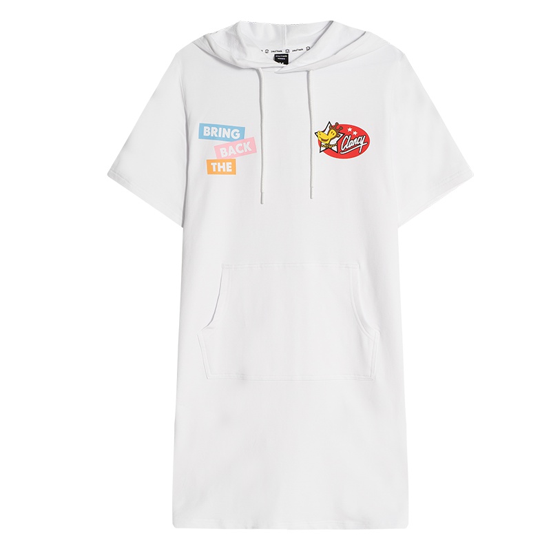 Paul Frank/大嘴猴2019夏季新款连衣裙女卡通印花韩版甜美抽绳潮