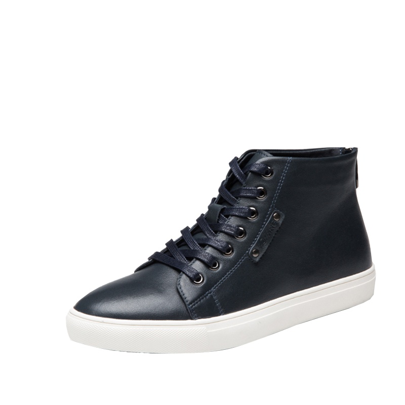 奥康男鞋新款男士休闲鞋真皮英伦皮鞋高帮潮流系带鞋子板鞋男