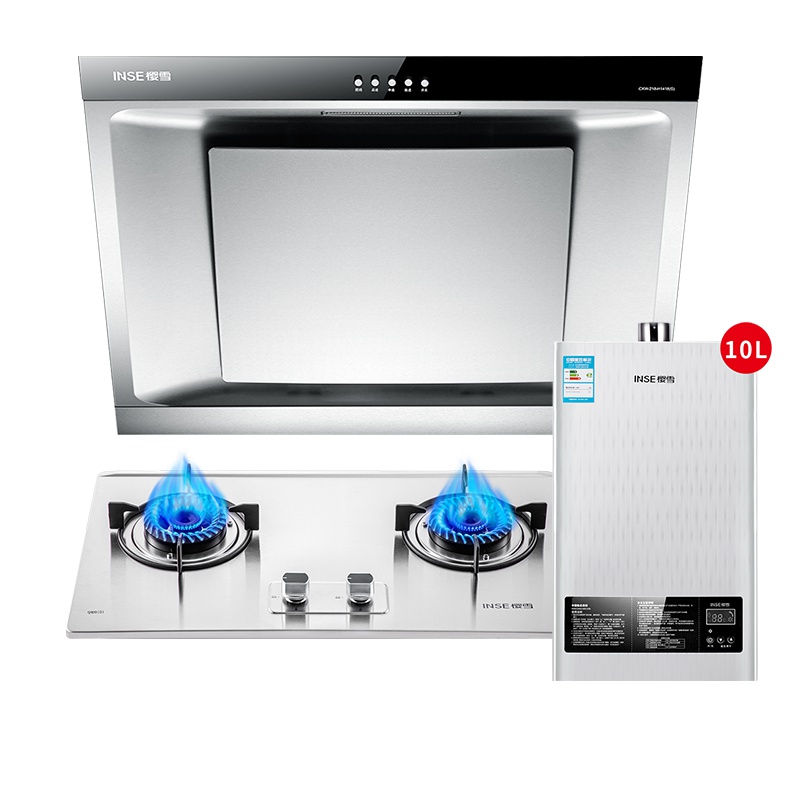 樱雪(INSE) 侧吸式油烟机燃气灶燃气热水器烟灶热套餐H1418+Q1810G+10QH1211天然气