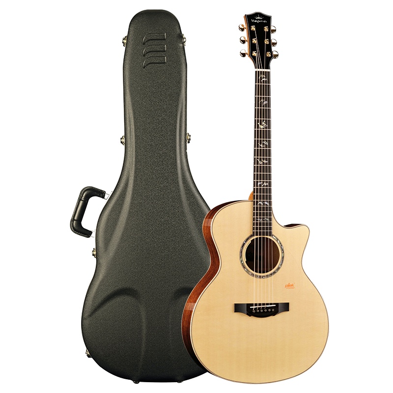 KEPMA卡普马A1系列卡马卡农全单云杉木专业演奏级电箱吉他 原木色41英寸+原装琴箱配件套装