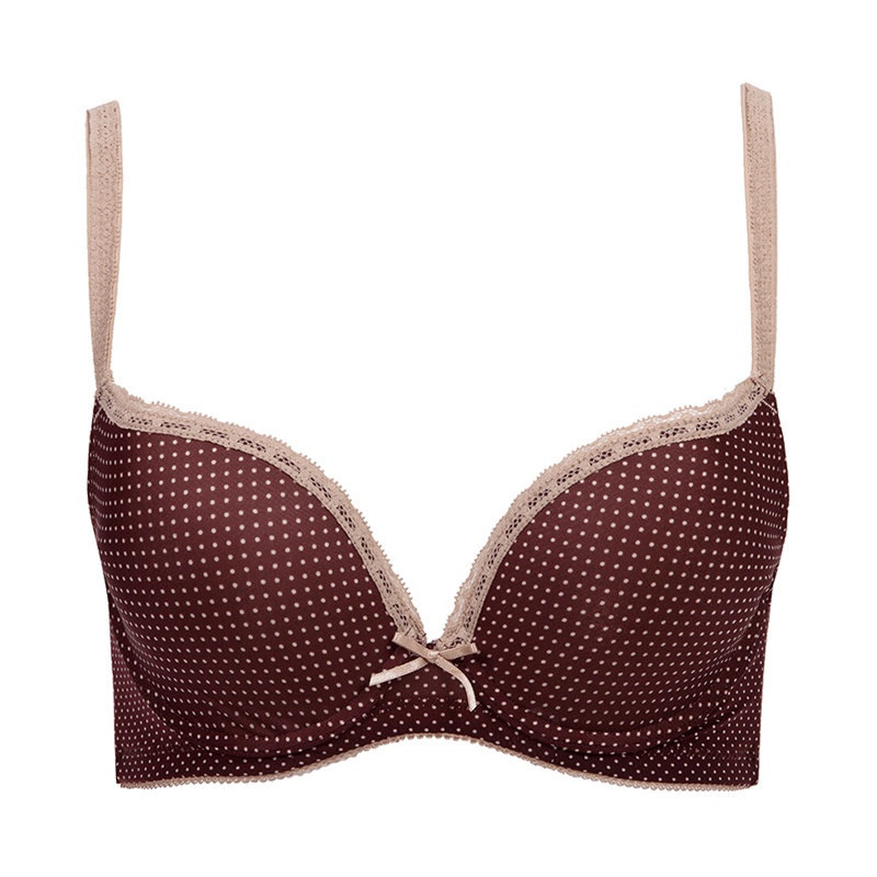 古今夏复古圆点印花性感深V聚拢美背文胸罩内衣女 0H8005