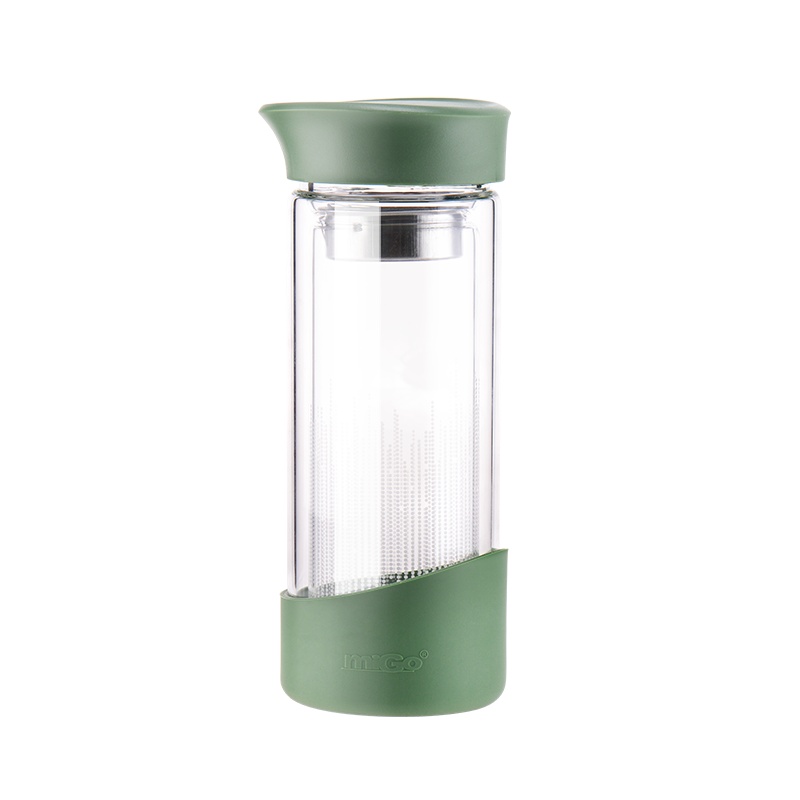 migo双层隔热玻璃杯水杯杯子泡茶杯300ML男士女士商务杯
