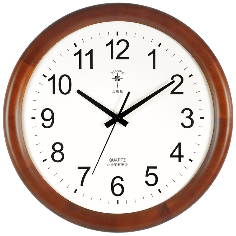 北极星(POLARIS)挂钟钟表客厅时钟石英钟中式实木静音家用客厅卧室装饰时尚现代简约轻奢大气挂表