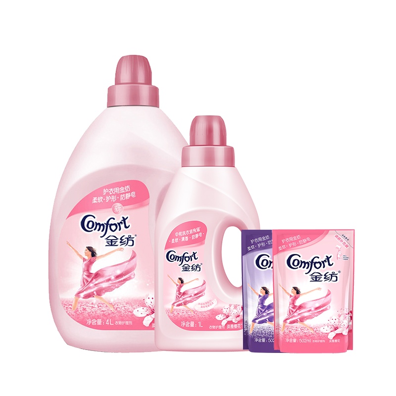 金纺樱花衣物护理剂4L+1L+衣物护理剂502ml*2/420ml*2