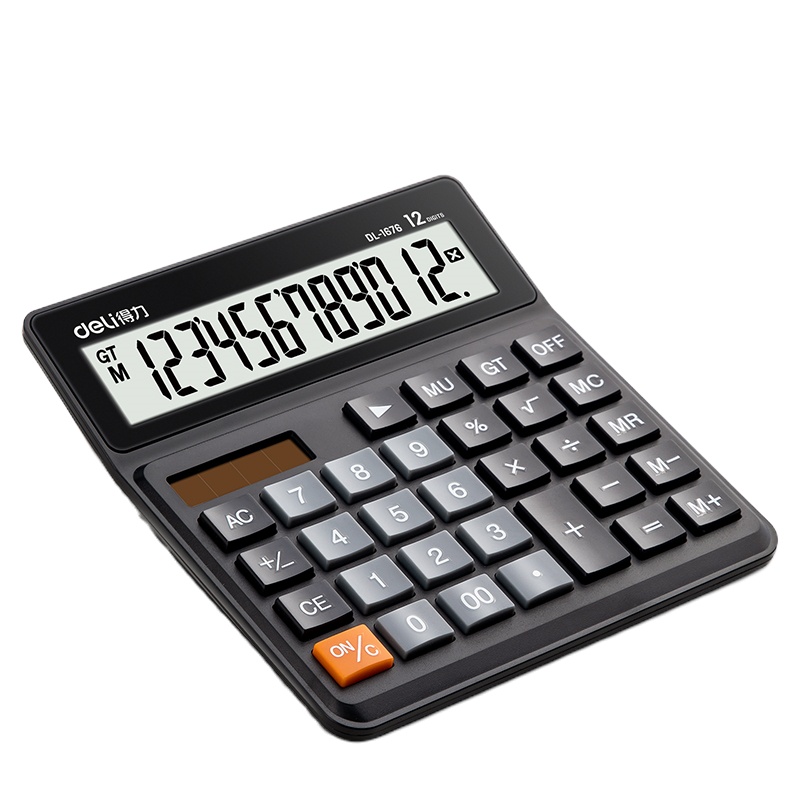 得力1676 计算器 双电源黑色12位