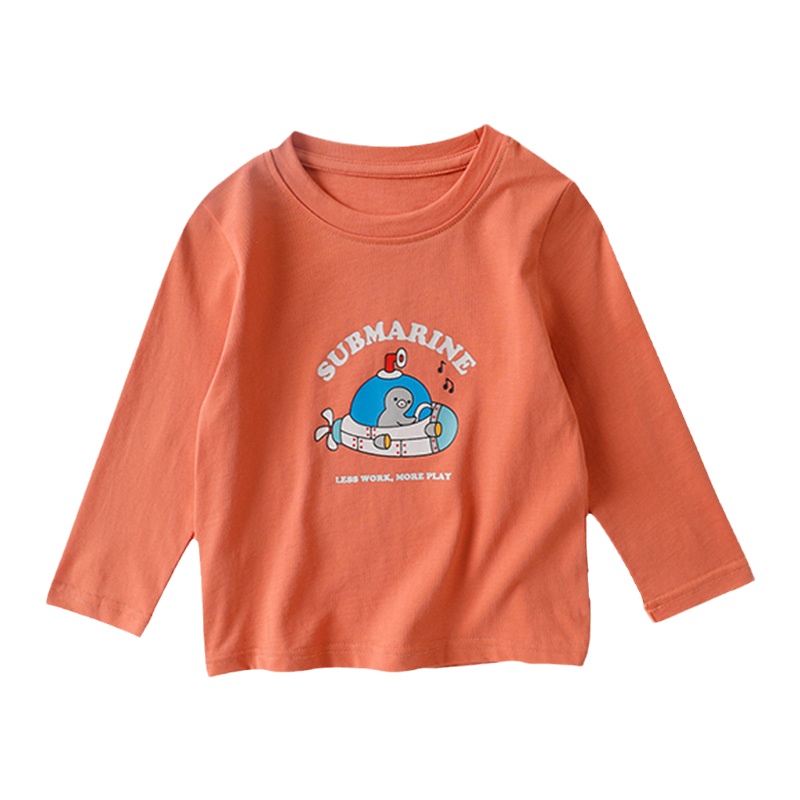 猫人儿童长袖T恤圆领卡通宝宝男童春秋纯棉女童印花上衣