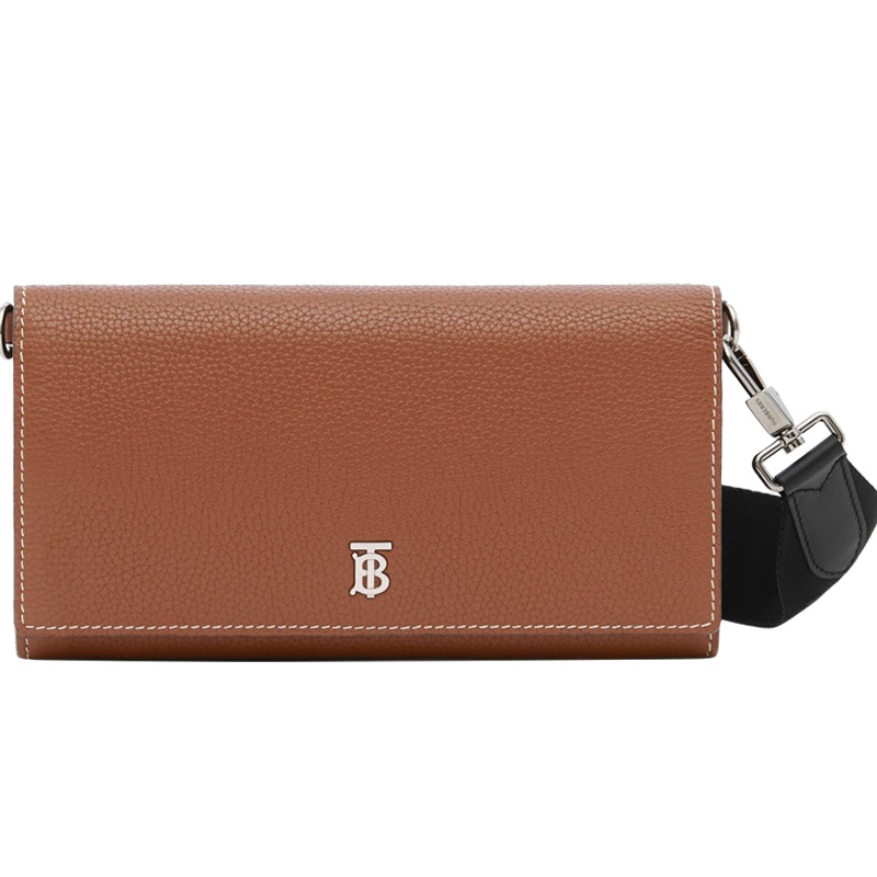 预订 BURBERRY 博柏利 粒纹皮革钱夹(含可拆式背带)斜挎包 8025532