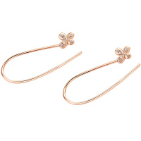 钻石世家 听爱系列 18K金钻石耳环 玫瑰金色时尚耳钉女款 个性耳钉 共3分I-J