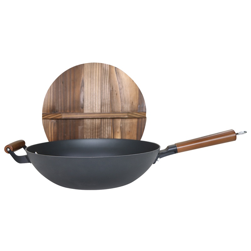 利仁(Liven)32cm大口径铸铁锅炒菜锅 无涂层不粘锅健康安心家用电磁炉煤气灶明火通用 [带盖]ZT-C3201A