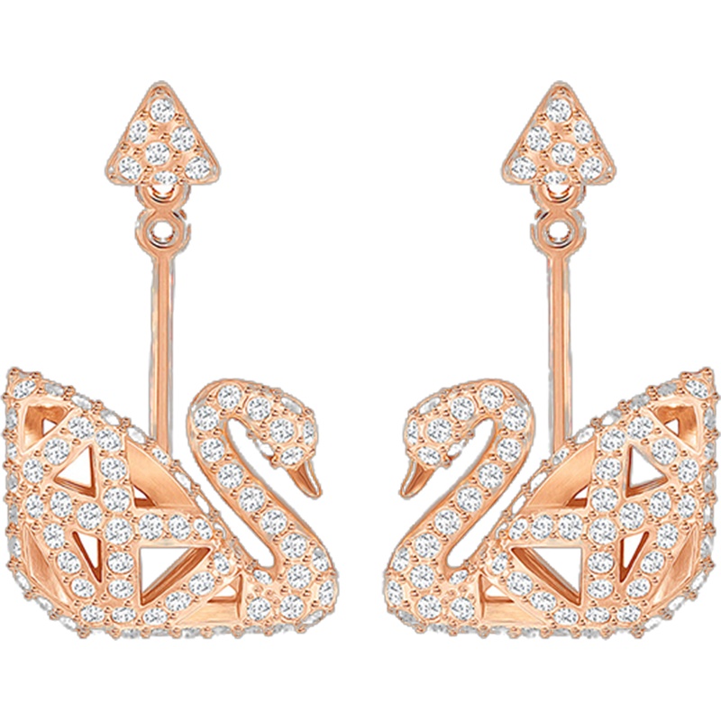 [直营]施华洛世奇(Swarovski) 人造水晶 女士镂空天鹅耳环耳钉 欧美风格 送恋人