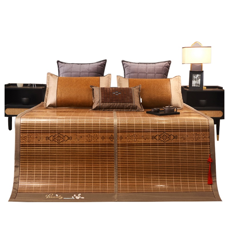 南极人(NanJiren) 凉席竹席藤席1.8m床1.5米双人冬夏双面正反两用可折叠夏天冰丝草席子