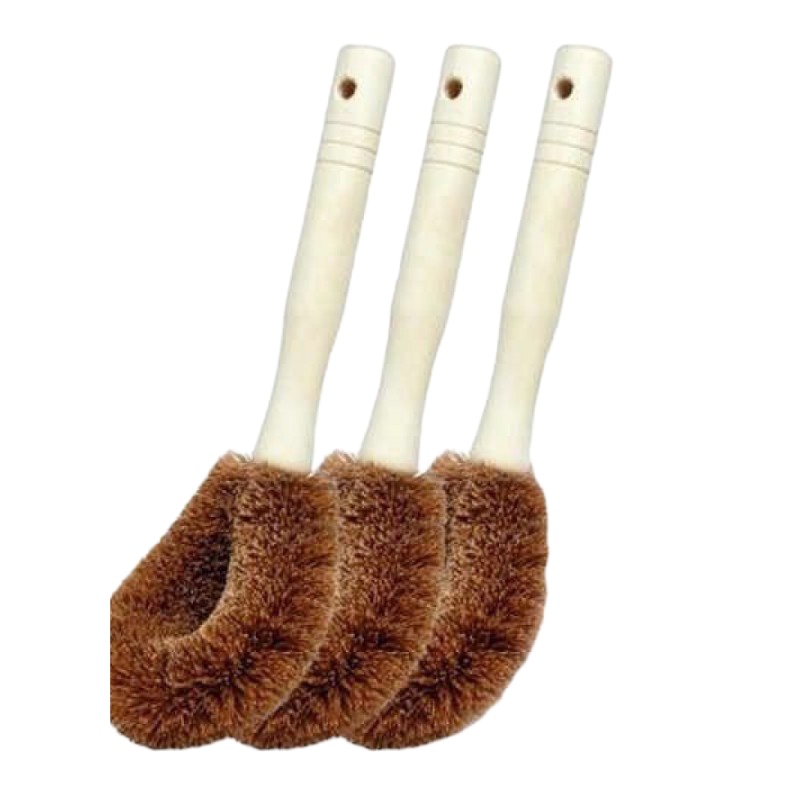 1个装 天然椰棕洗锅刷不粘油锅刷子厨房用刷长柄清洁洗刷锅碗神器锅刷子