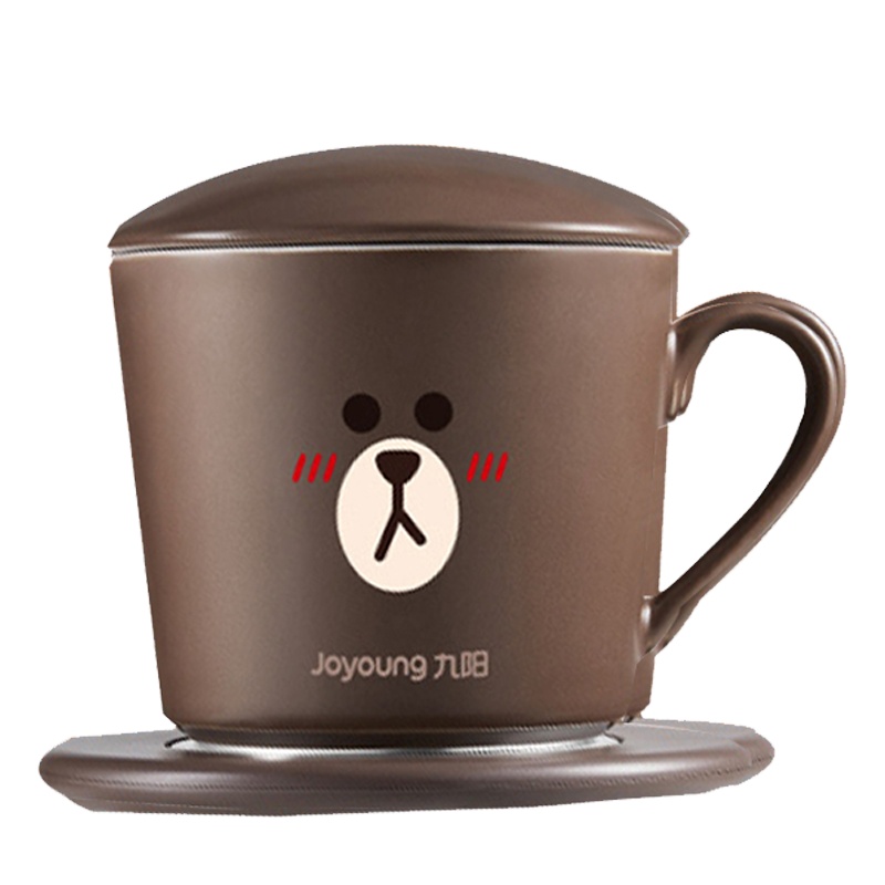 九阳(Joyoung)暖暖杯LINE FRIENDS水杯办公室养生小型便携恒温暖杯垫H01-Tea813(布朗熊)