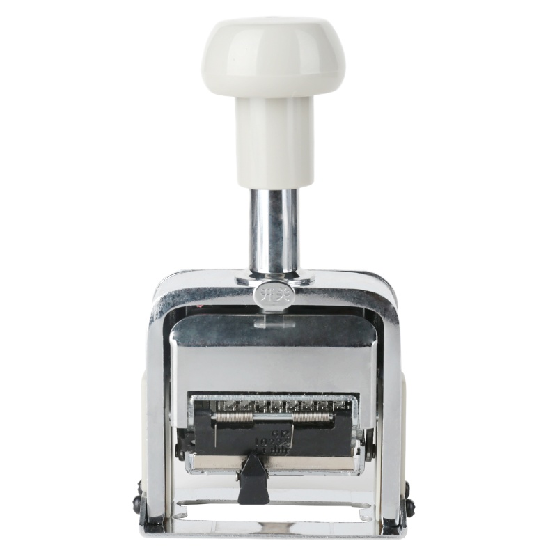 得力(deli)7508 八位自动号码机 白 多功能手动编号页码印章 银行公司财务数字日期标码机 合同编码打码器 1台装