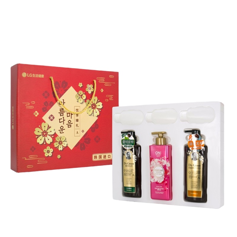 LG生活健康 日用品套装悦享臻礼A(洗发水400ml+护发素400ml+沐浴露)NF