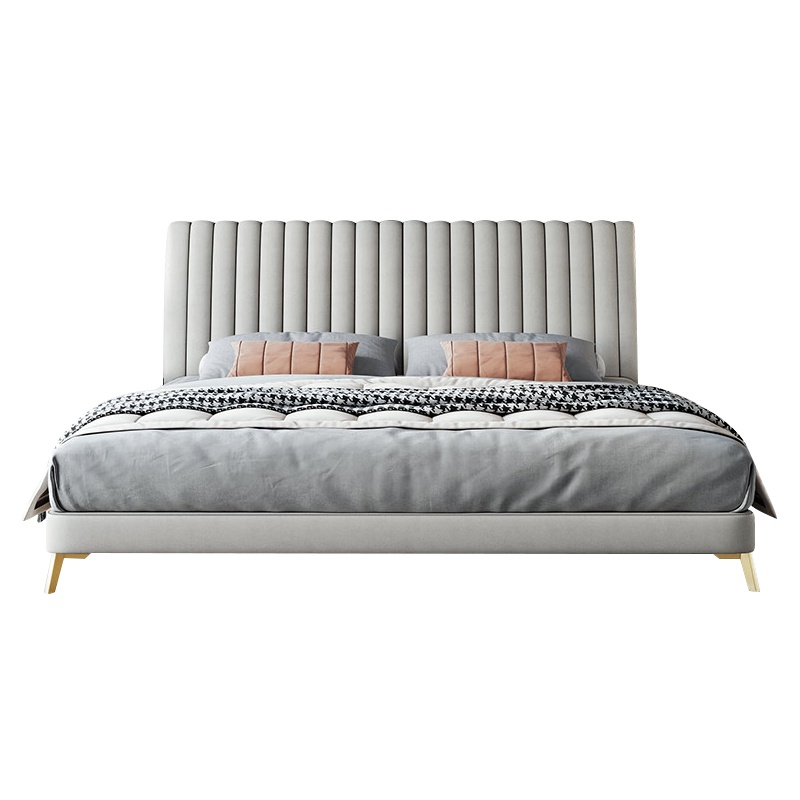 恒享家 床 布艺床现代简约主卧双人床极简轻奢高档免洗科技布婚床 MS250#