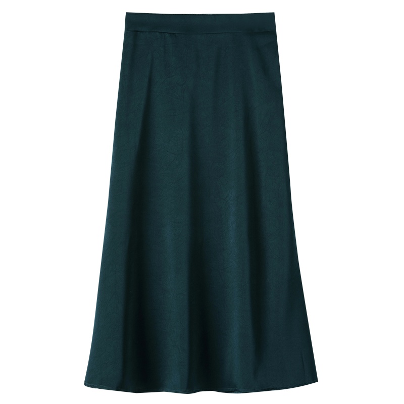 晚白2021春季新品简约纯色修身高腰A字百搭通勤职业半裙半身裙女