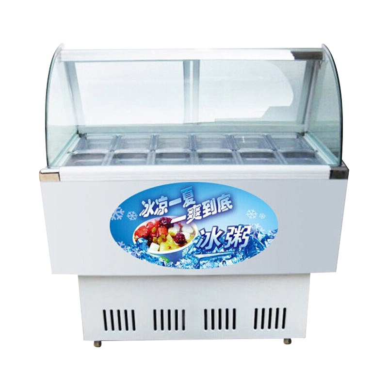 乐创(lecon) 冰粥柜 冰粥机 商用展示柜 冷藏保鲜展示柜 12盒