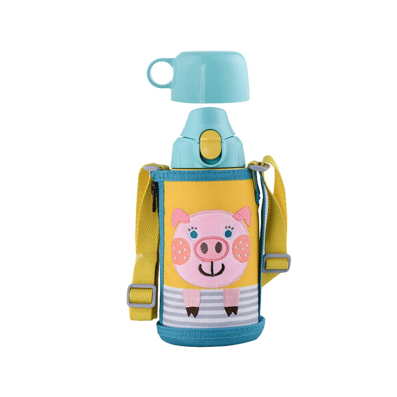 [爸爸去哪儿]tiger虎牌 日本进口 304不锈钢儿童杯保温杯MBR-B06G-YP 小红猪600ML