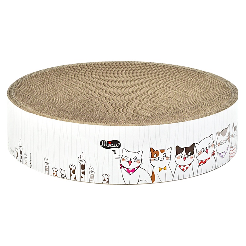 得酷 圆形椭圆瓦楞纸猫抓板 简约圆盘 碗形猫爪板 圆形饼 碗形猫窝 送薄荷 宠物玩具