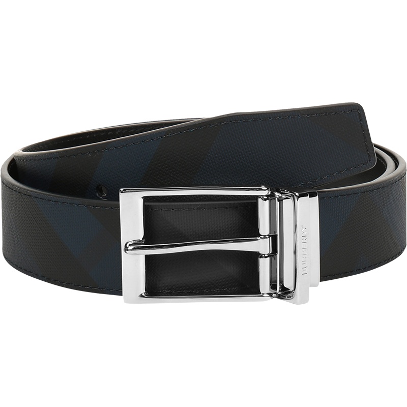 BURBERRY 博柏利 男款 热塑性聚氨酯/织物/皮革针扣式双面皮带腰带 80241591