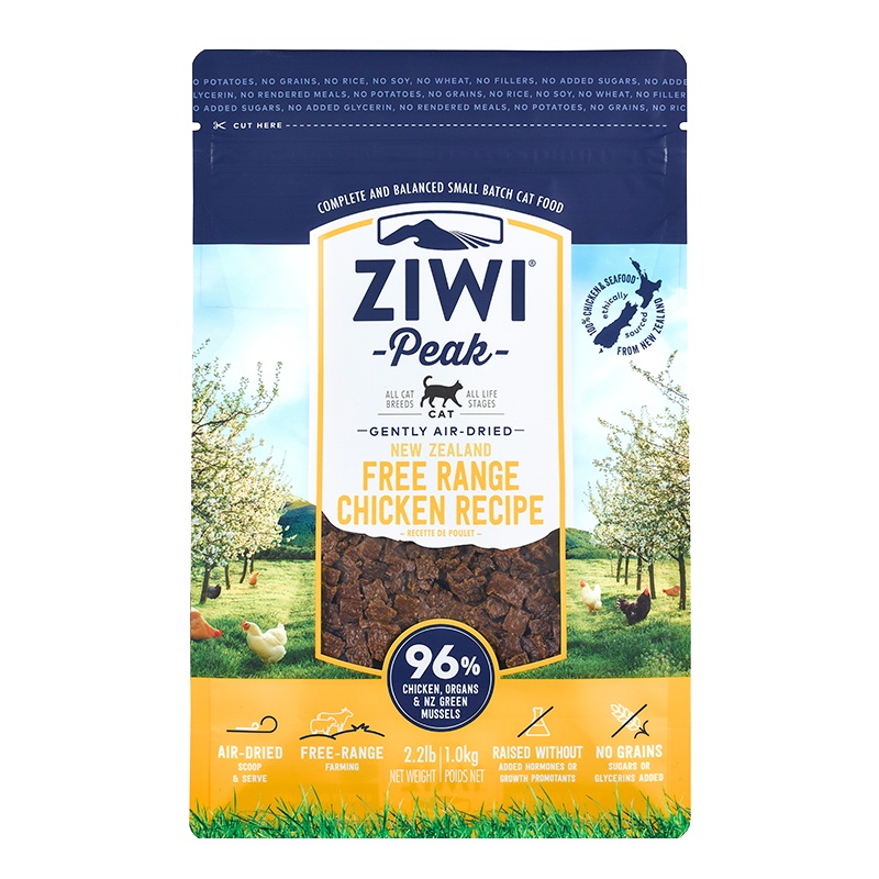巅峰Ziwi Peak风干土鸡肉配方猫粮1kg新西兰进口风干肉粮猫粮