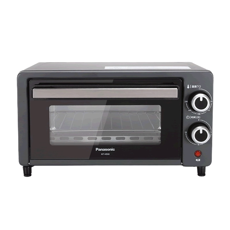 松下 (Panasonic) 电烤箱NT-H900 9L容量！多段温控！上下石英烤管！15分钟定时烘焙！双层隔热门！