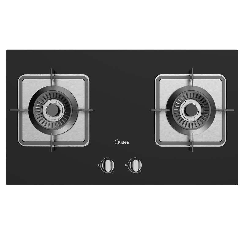 美的(Midea)JZT-Q62 一级能效4.5大火力燃气灶 台式嵌入式两用燃气炉具灶具钢化玻璃双灶台 天然气