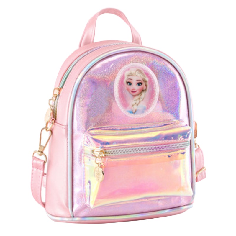 迪士尼儿童包包卡通炫彩透明双肩包公主女孩可爱宝宝斜挎小包