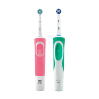 博朗欧乐B(Oralb)电动牙刷 成人2D声波震动(自带刷头*2)D100粉+D12绿