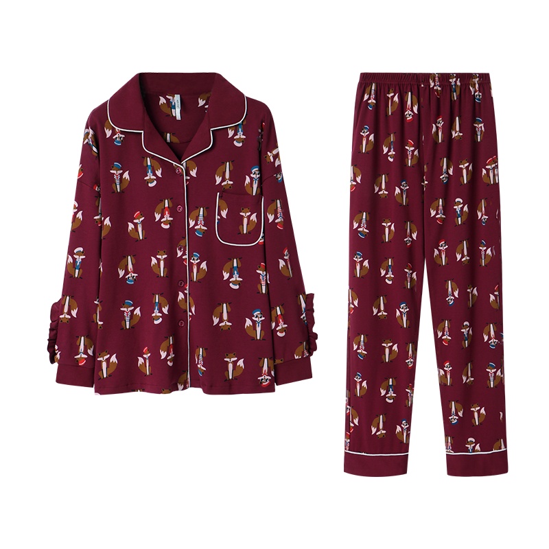 安之伴纯棉针织印花长袖情侣套装81931711635DIM