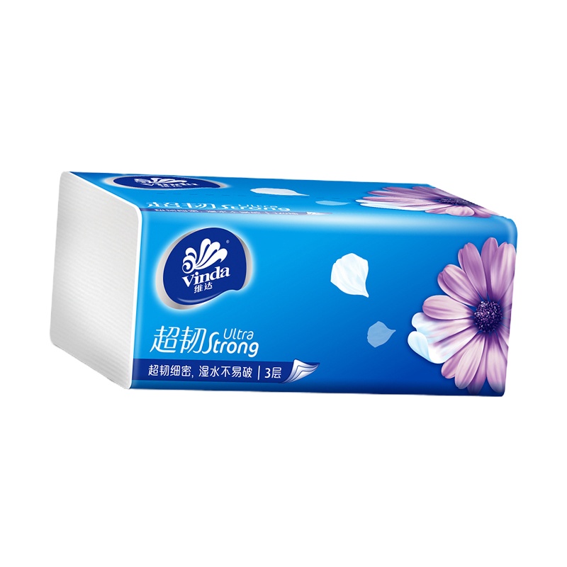 维达 V2182抽纸超韧大规格三层餐巾纸面巾纸 48包/箱