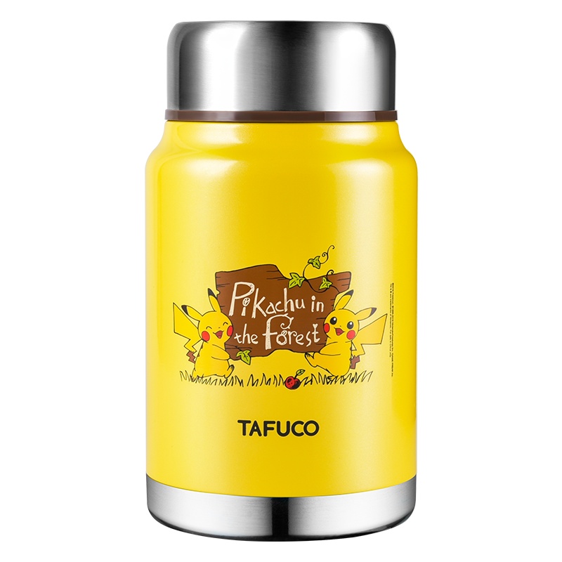 日本泰福高(TAFUCO)宝可梦皮卡丘316不锈钢真空焖烧杯/罐 保温粥桶保温保冷杯保温饭盒儿童餐盒