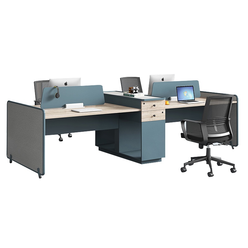 三圣 办公家具职员桌现代简约办公桌组合员工屏风隔断工位桌四人位电脑桌