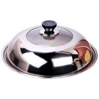 锅盖蒸锅不锈钢家用平底锅28cm30炒菜款盖子 烘焙精灵透明钢化玻璃32通用34_加厚防爆可视盖可立柄无磁3k