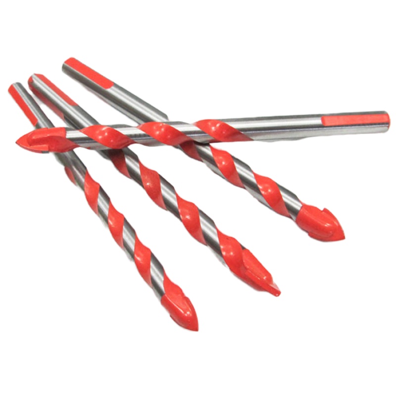 闪电客多功能合金三角钻头陶瓷墙壁瓷砖玻璃水泥墙体混凝土开孔器手电钻 浅黄色亮金双槽10MM