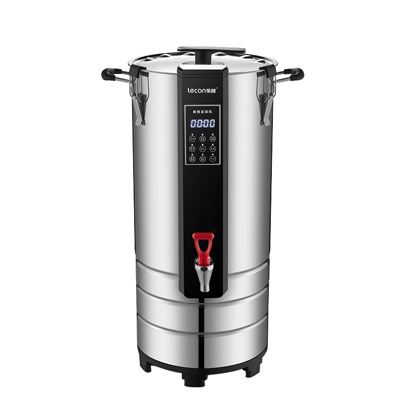 乐创商用豆浆机大容量全自动加热打豆浆机现磨免过滤早餐店 10升不锈钢豆浆机