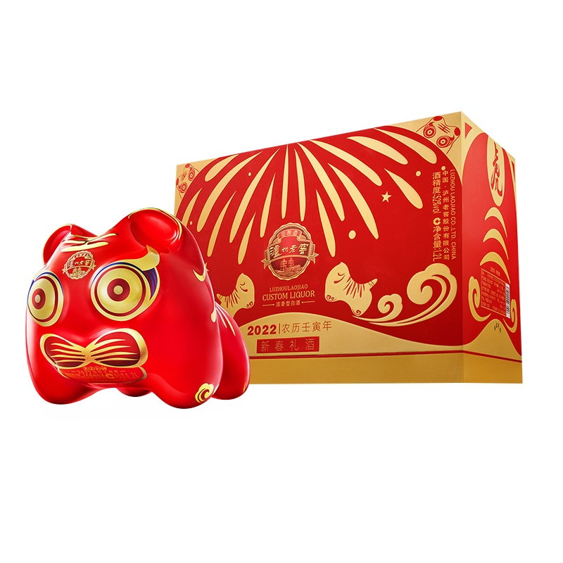 泸州老窖 2022虎年新春礼酒 虎年生肖纪念酒 52度浓香型高度白酒 单瓶装