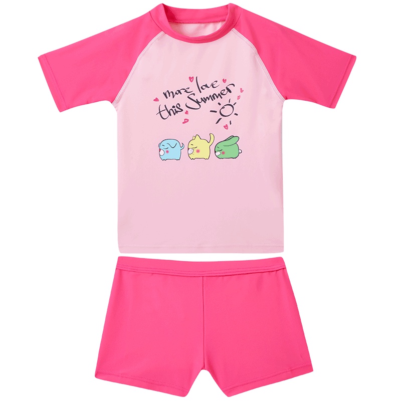 号手儿童泳衣女孩分体男童女童中大童小孩学生游泳衣防晒泳装套装